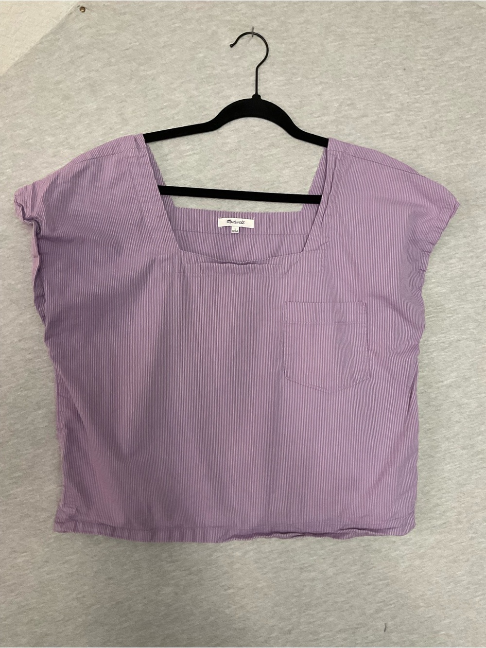 Madewell Lavender Square-Neck Pocket Top